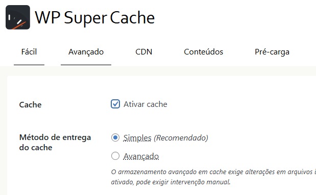 WP Super Cache - Configuração