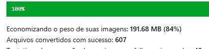 Resultado otimização de imagens